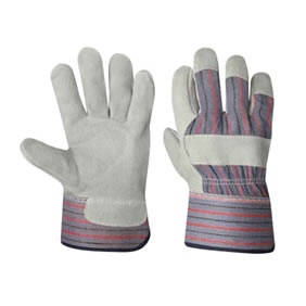 Cowhide Leather Gloves - Denim Back